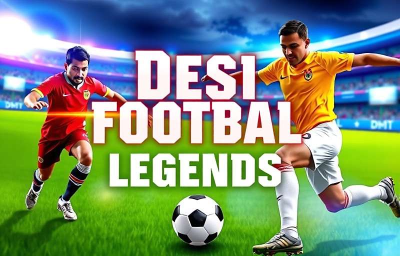 Desi Football Legends Game Cover Desi Football Legends game cover showing Indian footballers in action